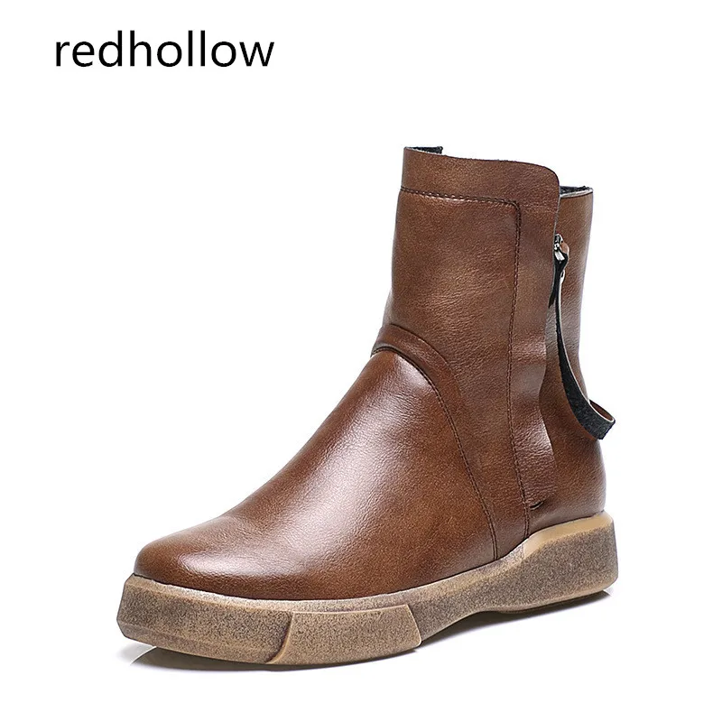 Ladies Shoes Women Boots Flat with Plush Zipper Rivets Sapatos Femininos Lace Up Leather Boots Platform Women Boots High Quality
Ladies Shoes Women Boots Flat with Plush Zipper Rivets Sapatos Femininos Lace Up Leather Boots Platform Women Boots High Quality