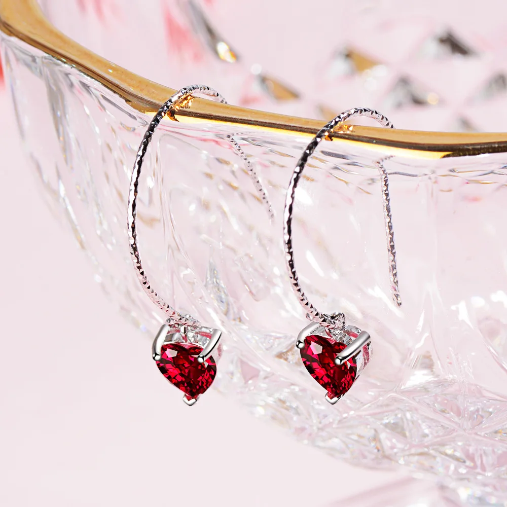 Fashion Charm red CZ Heart Shape 925 sterling silver Stud Earrings for Women Girl Trendy Elegant AAA Zircon Earring Jewelry Gift
Fashion Charm red CZ Heart Shape 925 sterling silver Stud Earrings for Women Girl Trendy Elegant AAA Zircon Earring Jewelry Gift