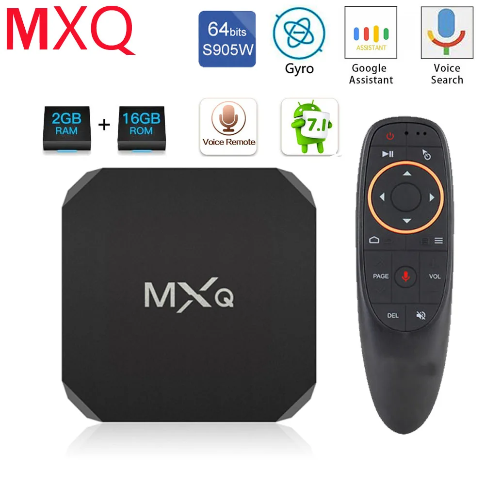TV Box MXQ Amlogic S905w 2GB 16GB Android tv box 2.4G WiFi Media Player MXQ PRO Voice Control 4K 3D Android 7.1 Google Tv box
TV Box MXQ Amlogic S905w 2GB 16GB Android tv box 2.4G WiFi Media Player MXQ PRO Voice Control 4K 3D Android 7.1 Google Tv box