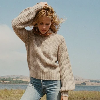 Autumn Women O-neck Long Sleeve Knit Wear Pullover Sweater Casual American Street Style Women Solid Long Puff Sleeve Sweater
Autumn Women O-neck Long Sleeve Knit Wear Pullover Sweater Casual American Street Style Women Solid Long Puff Sleeve Sweater