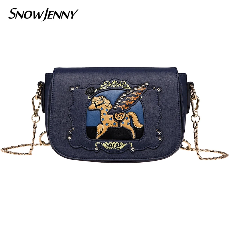 Women Leather Embroidery Messenger Bag Girl Shoulder Bags Female Bag Braccialini Style Handicraft Design Art Cartoon Pegasus 
Women Leather Embroidery Messenger Bag Girl Shoulder Bags Female Bag Braccialini Style Handicraft Design Art Cartoon Pegasus