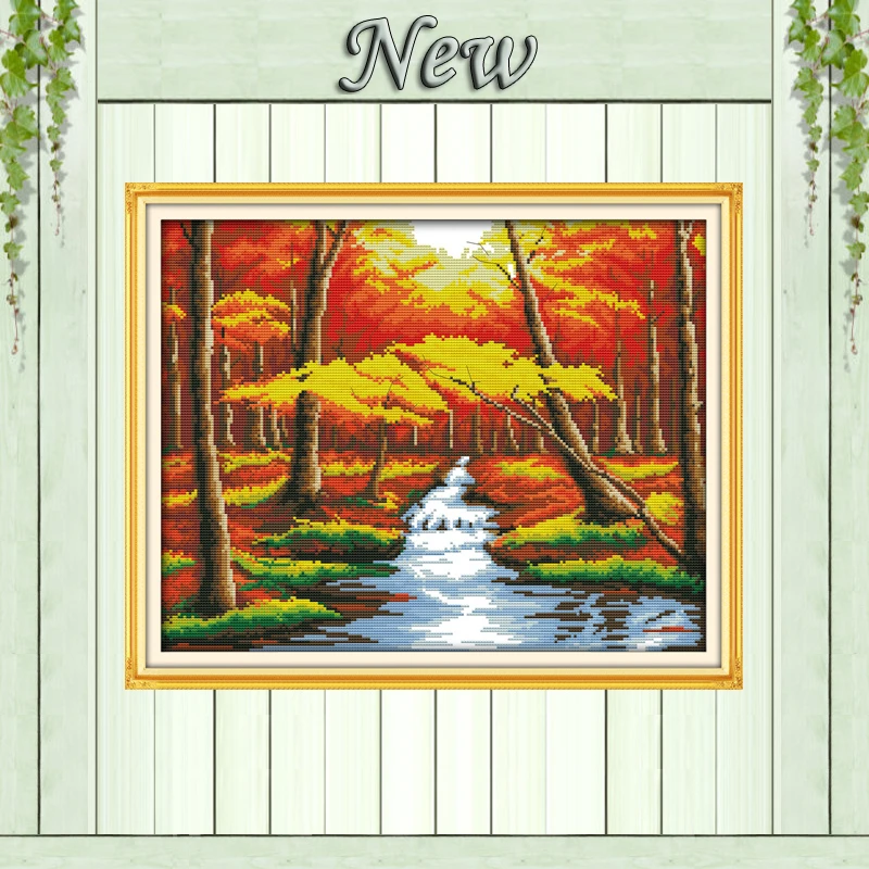 The forest river Autumn scenery,Pattern Printed on canvas DMC 11CT 14CT Cross Stitch kits,needlework Sets embroidery,Home Decor
The forest river Autumn scenery,Pattern Printed on canvas DMC 11CT 14CT Cross Stitch kits,needlework Sets embroidery,Home Decor