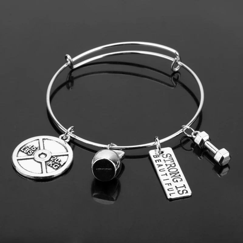 dongsheng CrossFit Weight Lifting Fitness Dumbell Charm Bracelet Strong is Beautiful Never Give Up Gym I Can Jewelry Gift-25
dongsheng CrossFit Weight Lifting Fitness Dumbell Charm Bracelet Strong is Beautiful Never Give Up Gym I Can Jewelry Gift-25