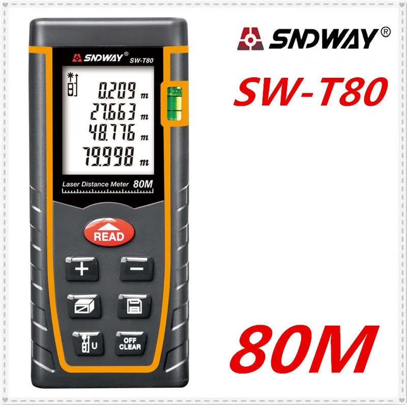 SNDWAY T80 laser distance meter Laser rangefinder Roulette 80m 262ft trena laser range finder Building measure tape tester Tools
SNDWAY T80 laser distance meter Laser rangefinder Roulette 80m 262ft trena laser range finder Building measure tape tester Tools