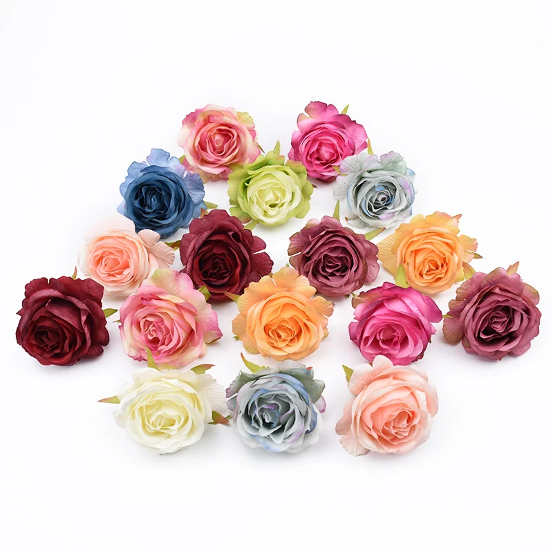 Description Picture 3 of item10pcs Artificial Plants Decorative Fake Flowers Wall DIY Wedding Bridal Accessories Clearance Silk Roses Home Decor Scrapbooking
