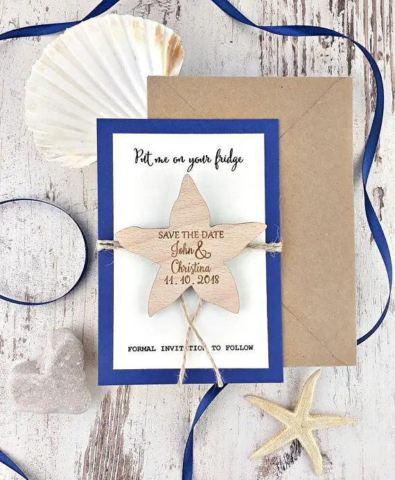 personalized starfish beach Wedding Announcement invitation cards with wood Save the Date Magnets engagement party favors gifts
personalized starfish beach Wedding Announcement invitation cards with wood Save the Date Magnets engagement party favors gifts
