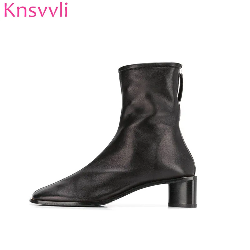 Knsvvli Newest Chunky Heels Ankle Boots For Women Square Toe Back Zip Black White Leather Shoes Woman Fashion Botas Mujer
Knsvvli Newest Chunky Heels Ankle Boots For Women Square Toe Back Zip Black White Leather Shoes Woman Fashion Botas Mujer
