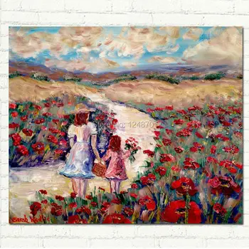 Oil Painting French Poppies Mother Child Girl Impasto Landscape Folk Hand made canvas decoration art
Oil Painting French Poppies Mother Child Girl Impasto Landscape Folk Hand made canvas decoration art