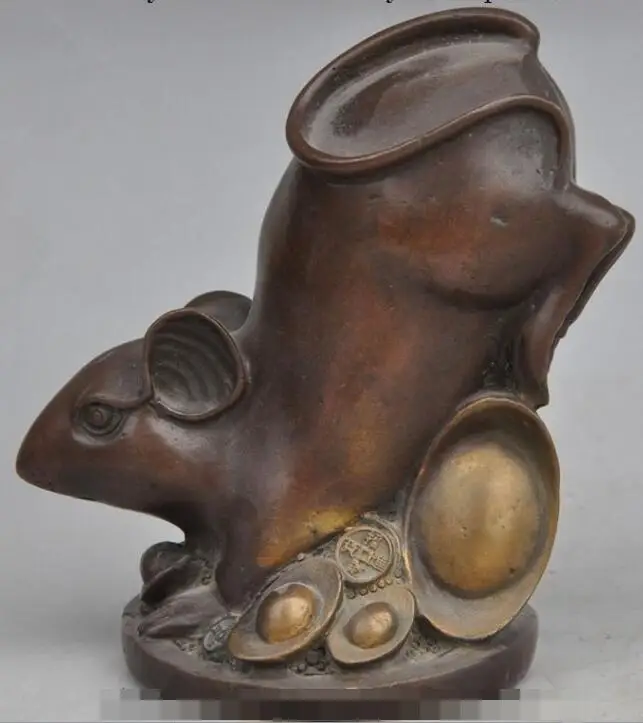 S03775 6"Chinese fengshui Bronze wealth yuanbao money lovely Zodiac mouse rich statue (A0321)
S03775 6"Chinese fengshui Bronze wealth yuanbao money lovely Zodiac mouse rich statue (A0321)