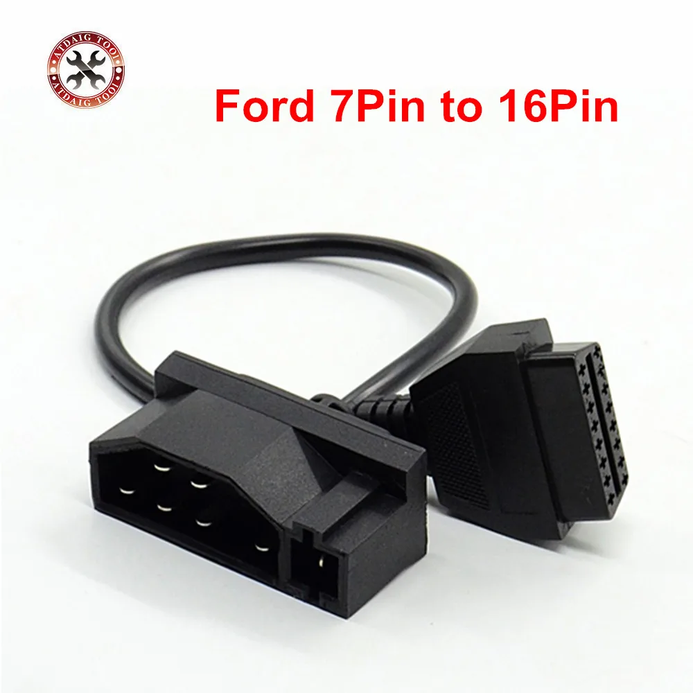 Для Ford 7Pin для OBD2 16Pin кабель конвертер 7 Pin к DLC привести OBDII 16 гнездовой разъем