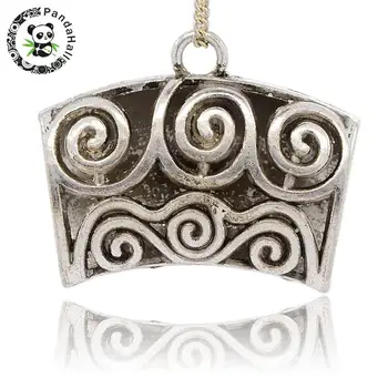 

Tibetan Style Filigree Hanger Links Scarf Bail Beads Tube Antique Silver Color 34x43x16mm Hole: 5mm, 13x21mm