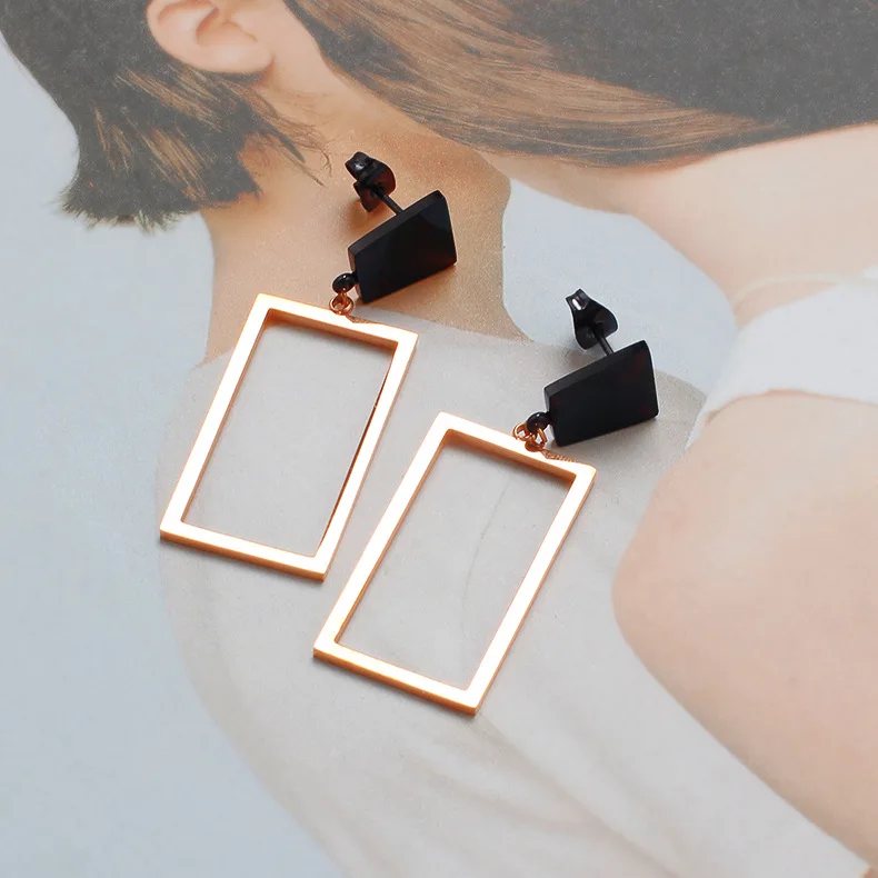 Metal Earrings Geometric Rectangle Stainless Steel Stud Earrings Trendy Rose Gold Party for Aretes Mujer Femme Fashion Jewelry
Metal Earrings Geometric Rectangle Stainless Steel Stud Earrings Trendy Rose Gold Party for Aretes Mujer Femme Fashion Jewelry