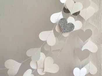 White Silver glitter Paper Garland 10ft ,Wedding Decoration, shower decor, White paper heart garland Wedding inspiration
White Silver glitter Paper Garland 10ft ,Wedding Decoration, shower decor, White paper heart garland Wedding inspiration