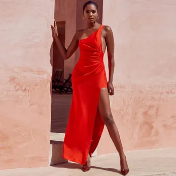 Top Quality Red One Shoulder Open Fork Long Bandage Dress Evening Party Elegant Dress
Top Quality Red One Shoulder Open Fork Long Bandage Dress Evening Party Elegant Dress