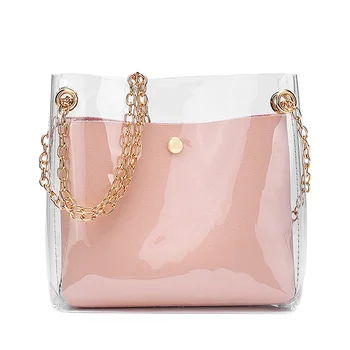 

FGGS-Fashion Women Mini Small Shoulder Bag Clear Transparent Girls Cute Composite Bag Female Handbags