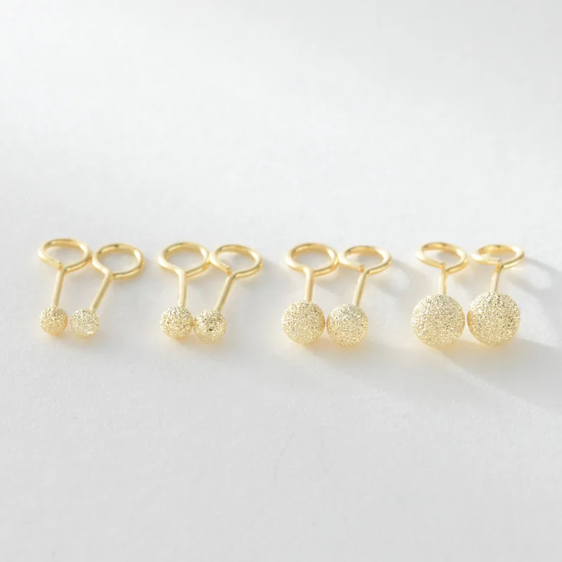 Pure S990 Sterling Silver Earrings Brushed Ball Gold Color Silver Color Crooked Pendientes Earrings For Women Men Girls Boys
Pure S990 Sterling Silver Earrings Brushed Ball Gold Color Silver Color Crooked Pendientes Earrings For Women Men Girls Boys