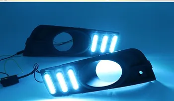 

eOsuns led drl daytime running light for Chevrolet cruze 2009-2014 with Dynamic moving yellow turn signal and blue night light