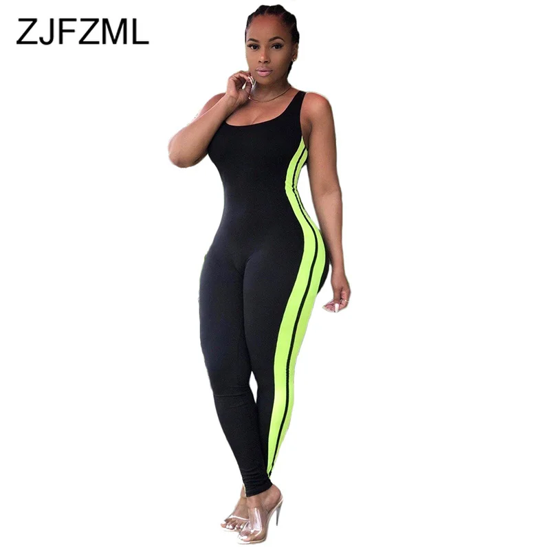Neon Green Striped Patchwork Sexy Jumpsuits Women Scoop Neck Sleeveless Bodycon Bodysuit Summer Female Skinny One Piece Overall
Neon Green Striped Patchwork Sexy Jumpsuits Women Scoop Neck Sleeveless Bodycon Bodysuit Summer Female Skinny One Piece Overall