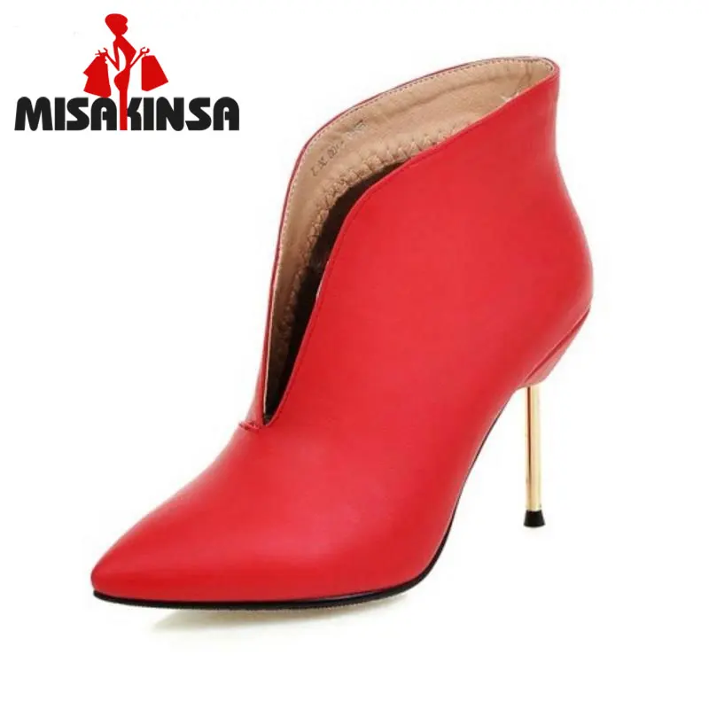 MISAKINSA Sexy Pointed Toe Ankle Boots Ladies Thin High Heel Botines Mujer New Party Court High Heel Shoes Woman Size 32-43
MISAKINSA Sexy Pointed Toe Ankle Boots Ladies Thin High Heel Botines Mujer New Party Court High Heel Shoes Woman Size 32-43