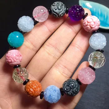 12.6mm Natural Colorful Different Mixed Stone Green Phantom Amazonite Amethyst Rose Quartz Eagle Eye Beads Bracelet Certificate
12.6mm Natural Colorful Different Mixed Stone Green Phantom Amazonite Amethyst Rose Quartz Eagle Eye Beads Bracelet Certificate