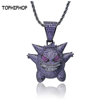 Hip Hop Anime Gengar Iced Out Purple AAA+Cubic Zircon Hiphop Pendants&Necklaces Pokemon Charm Collares Cosplay Cool Jewelry
Hip Hop Anime Gengar Iced Out Purple AAA+Cubic Zircon Hiphop Pendants&Necklaces Pokemon Charm Collares Cosplay Cool Jewelry