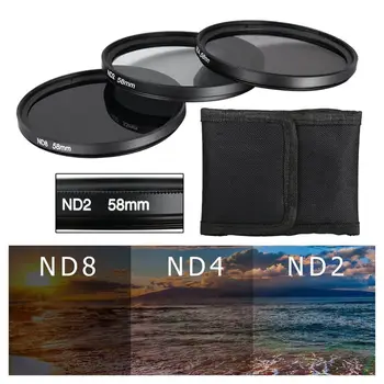 Top Deals 3pcs 58mm Density Neutral ND2 ND4 ND8 ND 2 4 8 Filter Set For Canon 1DX 5D Mark 5D2 5D3 6D 7D 70D 60D 700D 650D 1100
Top Deals 3pcs 58mm Density Neutral ND2 ND4 ND8 ND 2 4 8 Filter Set For Canon 1DX 5D Mark 5D2 5D3 6D 7D 70D 60D 700D 650D 1100