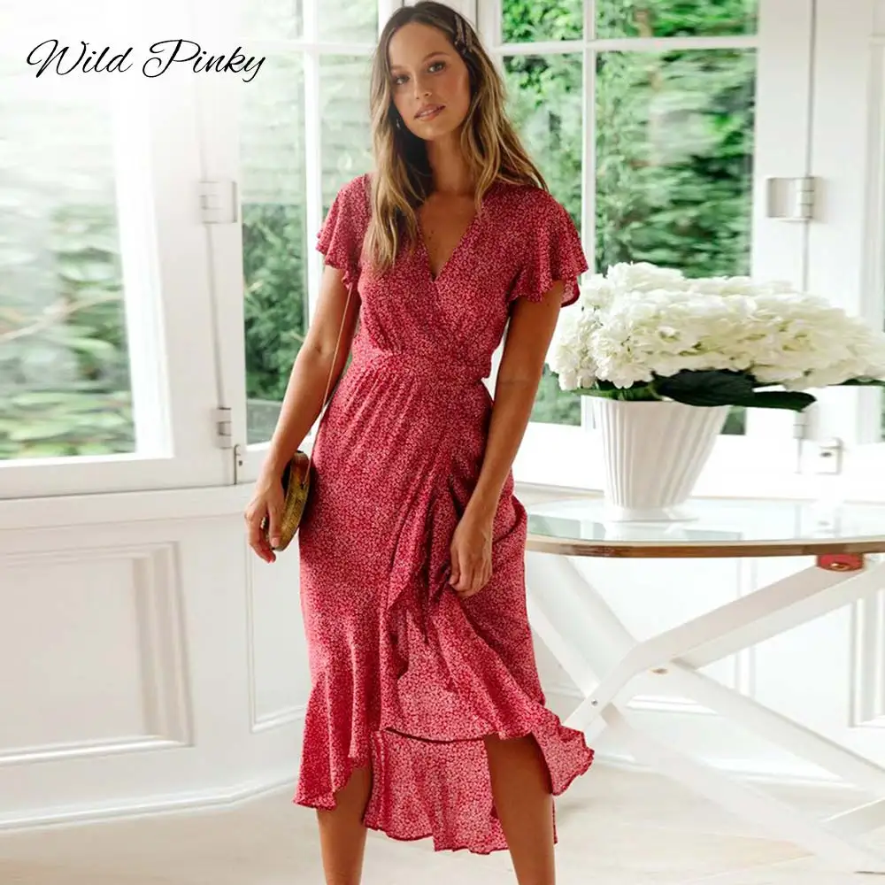 WildPinky Boho Sexy Lace Up Print Long Dress Summer Women V neck Short Sleeve Female Vestidos Holiday Beach Vintage Split Dress
WildPinky Boho Sexy Lace Up Print Long Dress Summer Women V neck Short Sleeve Female Vestidos Holiday Beach Vintage Split Dress