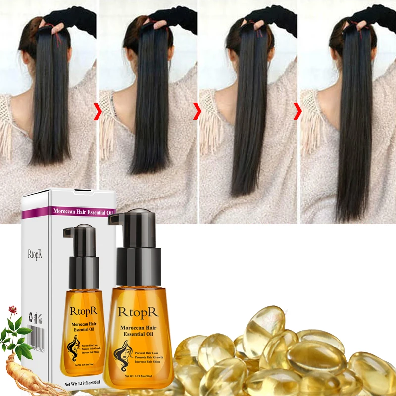 

RtopR Morocco Herbal Hair Essential Oil Anti Hair Loss Liquid Thick Fast Hair Growth Treatment Essence Oil Hair Care 35ml TSLM1