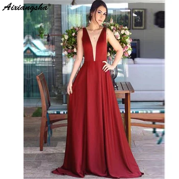 Burgundy Satin Long Evening Dress 2019 Backless A-Line Floor Length Sexy Floor Length High Quality Party Dresses robe de soiree
Burgundy Satin Long Evening Dress 2019 Backless A-Line Floor Length Sexy Floor Length High Quality Party Dresses robe de soiree