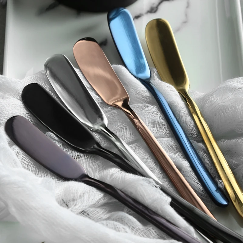 5pcs 304 Stainless Steel Butter Knife Spatula Cheese Toast Jam Kinfe Colorful Dinner Tableware Kitchen Tools
5pcs 304 Stainless Steel Butter Knife Spatula Cheese Toast Jam Kinfe Colorful Dinner Tableware Kitchen Tools