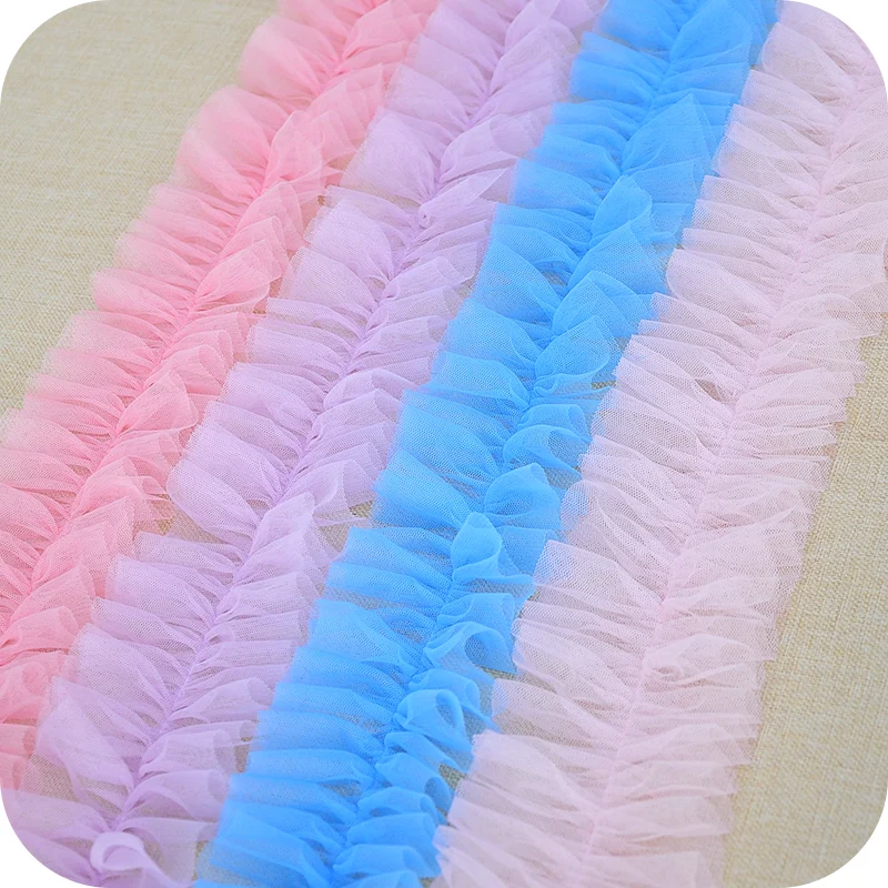 10meters Hand-made Ruffle lace trim black white pink violet Gathered Pleated lace trim fabric accessories for doll dress
10meters Hand-made Ruffle lace trim black white pink violet Gathered Pleated lace trim fabric accessories for doll dress