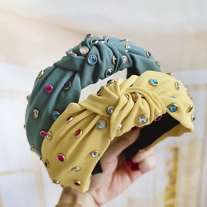 Solid Color Korea Knot Headband with Rhinestones Wide Fabric Hairband Women and Girls Hair Accessories
Solid Color Korea Knot Headband with Rhinestones Wide Fabric Hairband Women and Girls Hair Accessories
