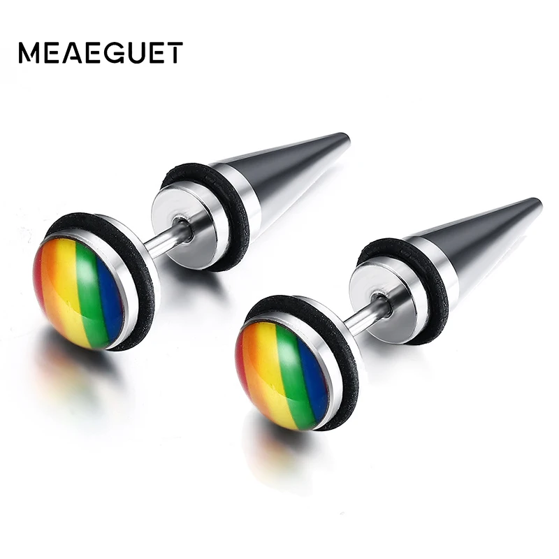 Meaeguet Fashion Rainbow Color Gay Pride Stud Earrings For Women Round Resin Stainless Steel Brincos Bijoux
Meaeguet Fashion Rainbow Color Gay Pride Stud Earrings For Women Round Resin Stainless Steel Brincos Bijoux