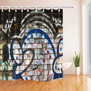 Graffiti on the Brick Wall Shower Curtain Polyester Fabric Bathroom Bath Curtains with Hooks
Graffiti on the Brick Wall Shower Curtain Polyester Fabric Bathroom Bath Curtains with Hooks