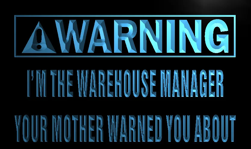 Фото N024 Warning I'm the warehouse manager LED Neon Light Sign | Дом и сад