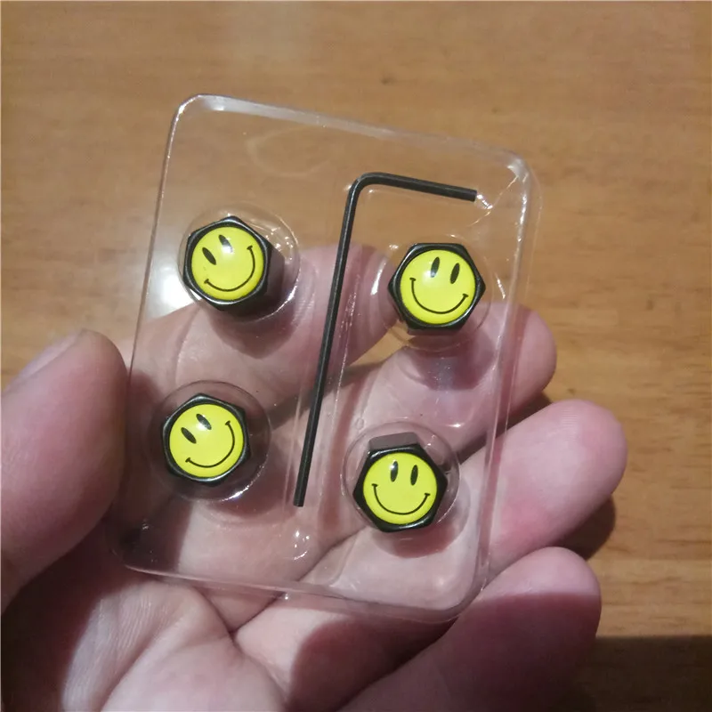Smiling Face Black Color Car Wheel Anti Theft Dust Tire Valve Cap Tyre With Spanner For Auto Emblem Logo Smile Smily CNYOWO
Smiling Face Black Color Car Wheel Anti Theft Dust Tire Valve Cap Tyre With Spanner For Auto Emblem Logo Smile Smily CNYOWO