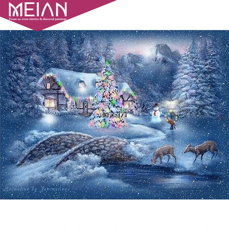 Meian,round rhinestone Diamond Embroidery 3d Diy Diamond Painting Handicraft Inlay Mosaic cross stitch craft new Year snow house
Meian,round rhinestone Diamond Embroidery 3d Diy Diamond Painting Handicraft Inlay Mosaic cross stitch craft new Year snow house