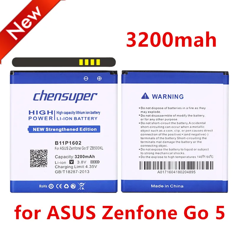 chensuper High Quality 3200mAh B11P1602 battery for ASUS Zenfone Go 5" ZB500KL X00AD X00ADC X00ADA Smartphone
chensuper High Quality 3200mAh B11P1602 battery for ASUS Zenfone Go 5" ZB500KL X00AD X00ADC X00ADA Smartphone