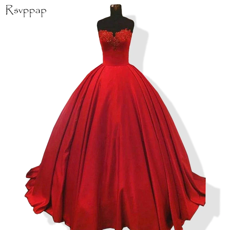 Long Evening Dress 2019 Puffy Ball Gown Sweetheart Beaded Applique Arabic Style Women Red Formal Evening Gowns robe de soiree
Long Evening Dress 2019 Puffy Ball Gown Sweetheart Beaded Applique Arabic Style Women Red Formal Evening Gowns robe de soiree