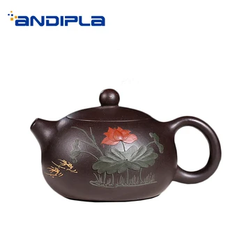 170ml Yixing Purple Clay Teapot Natural Black Mud Ball Holes Lotus Pattern Zisha Pot Vintage Tea Kettle Drinkware Decoration
170ml Yixing Purple Clay Teapot Natural Black Mud Ball Holes Lotus Pattern Zisha Pot Vintage Tea Kettle Drinkware Decoration