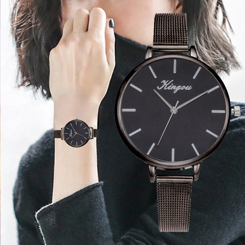 Watch Women Stainless Steel Mesh Thin Band Big Dial Clock Bracelet Quartz Wristwatches Bussiness Ladies Gift Reloj Mujer Hot 533
Watch Women Stainless Steel Mesh Thin Band Big Dial Clock Bracelet Quartz Wristwatches Bussiness Ladies Gift Reloj Mujer Hot 533
