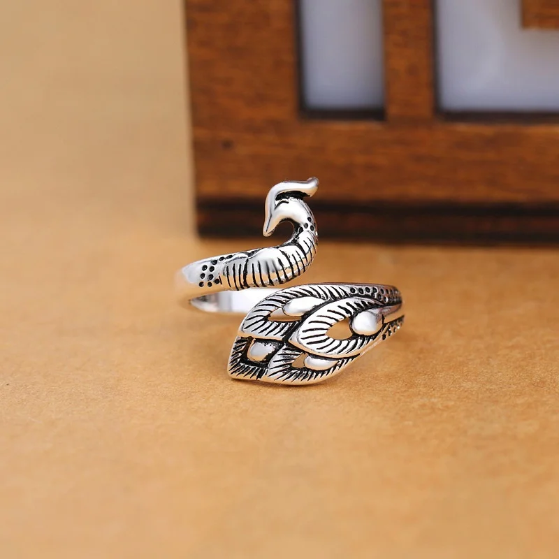 Peacock Open Rings 925 Sterling Silver Antique Phoenix Bohemian Hippie Gypsy Jewelry Women Girls
Peacock Open Rings 925 Sterling Silver Antique Phoenix Bohemian Hippie Gypsy Jewelry Women Girls
