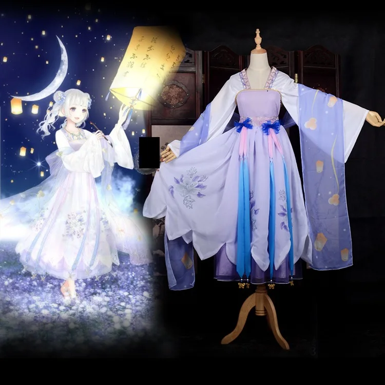 

2 Designs Yuan Deng Ji Jun Si Miracle Nikki Series Summer Lolita Costume Hanfu Stage Performance or Cosplay Costume