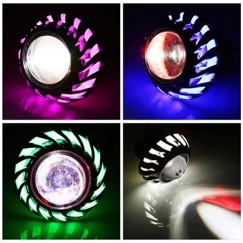 Motorcycle Headlight LED Projector Lens Dual Halo Angel Devil Eye Spot Light Motocicleta Lights
Motorcycle Headlight LED Projector Lens Dual Halo Angel Devil Eye Spot Light Motocicleta Lights