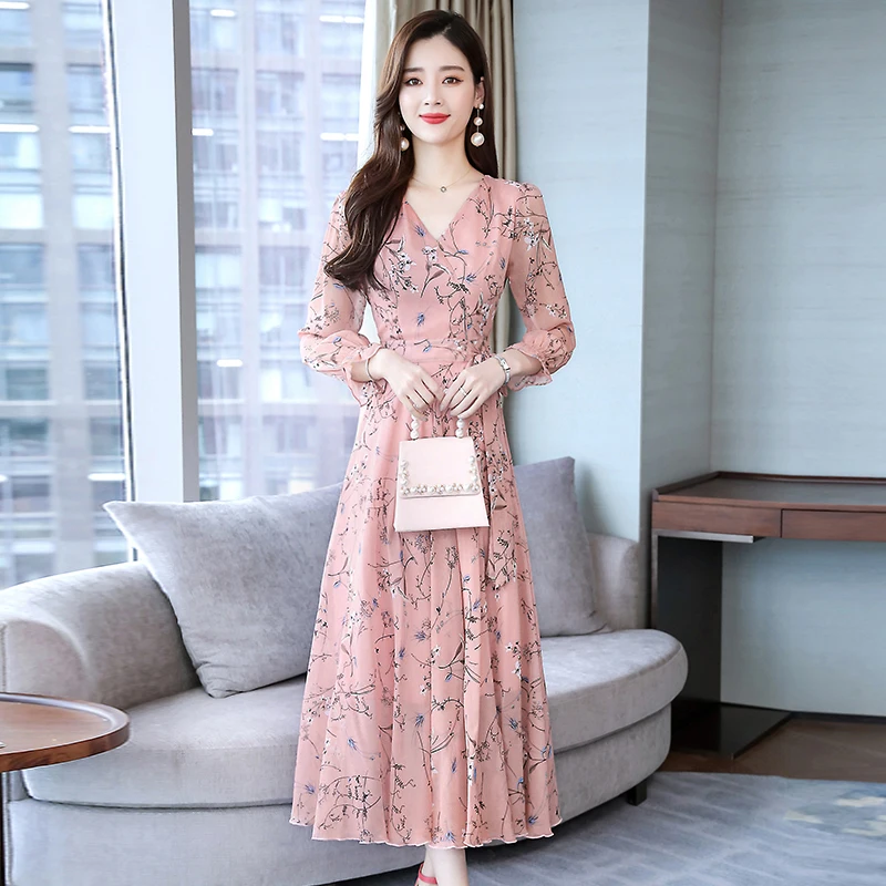 2019Autumn New Arrival High Quality Korean Plus Size High Quality Long Sleeve Flower Printed V Collar Woman Chiffon Long Dress
2019Autumn New Arrival High Quality Korean Plus Size High Quality Long Sleeve Flower Printed V Collar Woman Chiffon Long Dress
