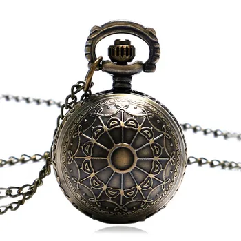 

Antique Bronze Quartz Steampunk Pocket Watch Spider Web Hollow Women Men Pendant Vintage Necklace Chain Gifts Relogio De Bolso