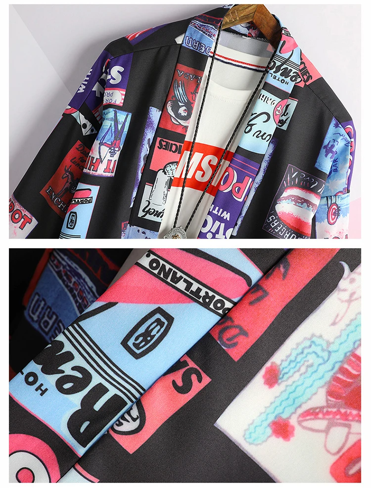 Korean Oversized Shirt Men Short Sleeve Vintage Summer Mens Shirts (24)