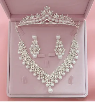 Magnificent Pearl Wedding Bridal Jewelry Sets Women Bride Wedding Party Jewelry Accessories Crystal Tiara Crown Earring Necklace
Magnificent Pearl Wedding Bridal Jewelry Sets Women Bride Wedding Party Jewelry Accessories Crystal Tiara Crown Earring Necklace