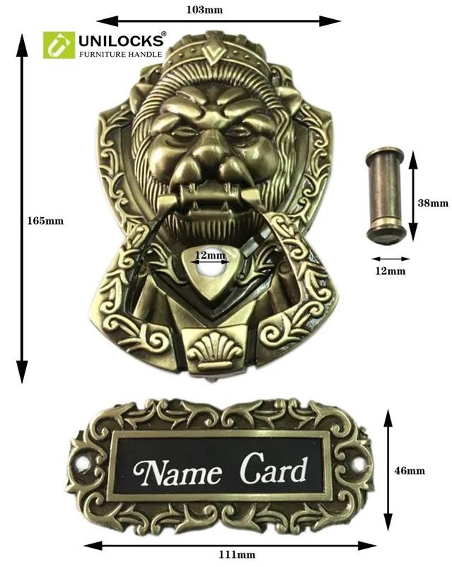 UNILOCKS Antique Bronze Peep Hole Door Knocker Lion Unicorn Beast(Sizes:155mm * 105mm)
UNILOCKS Antique Bronze Peep Hole Door Knocker Lion Unicorn Beast(Sizes:155mm * 105mm)
