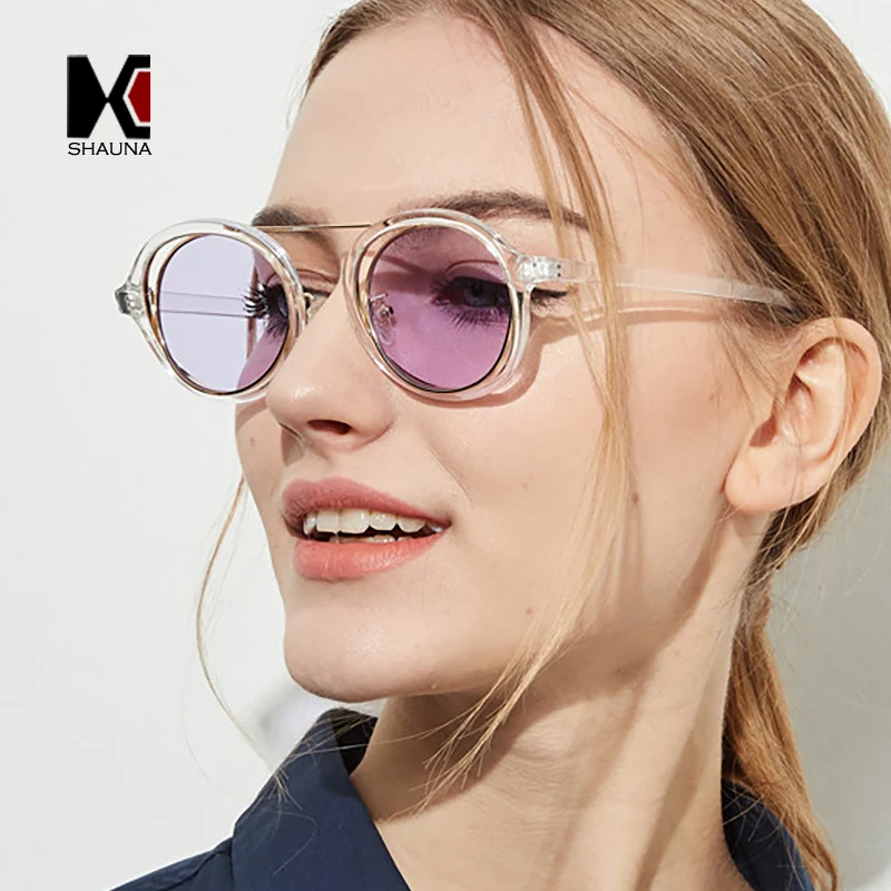 SHAUNA Unique Double Rims Women Round Sunglasses Fashion Men Clear Yellow Lens Shades UV400
SHAUNA Unique Double Rims Women Round Sunglasses Fashion Men Clear Yellow Lens Shades UV400